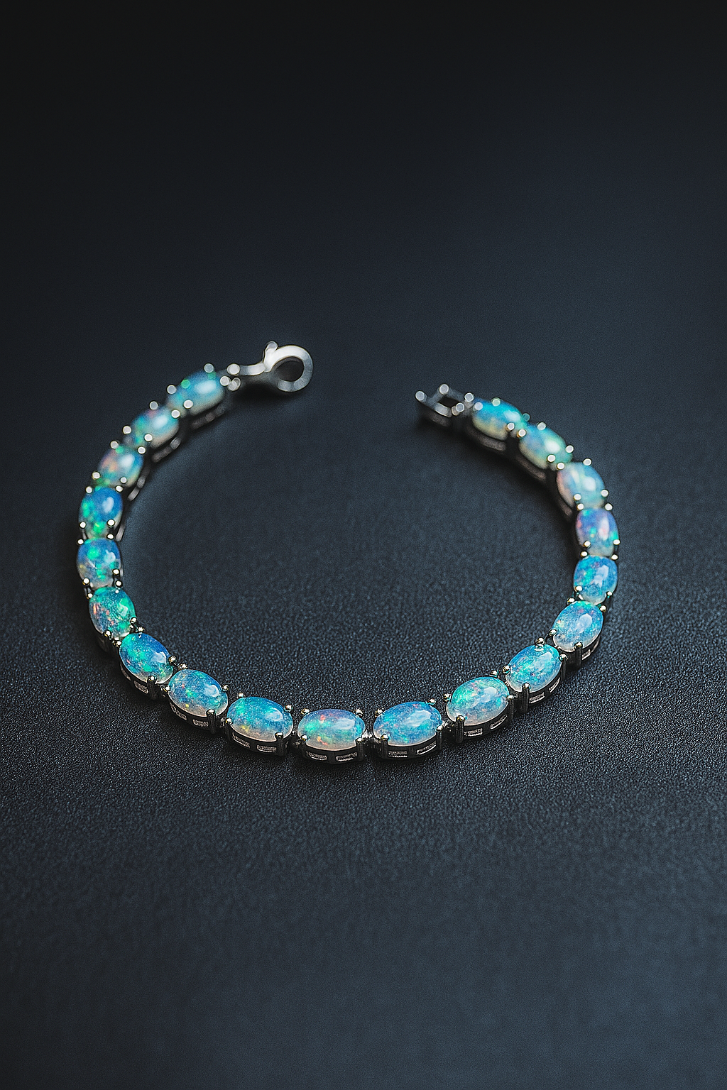 Natural Opal Bracelet – 925 Sterling Silver, Elegant Colorful Glow, Fine Jewelry for Women