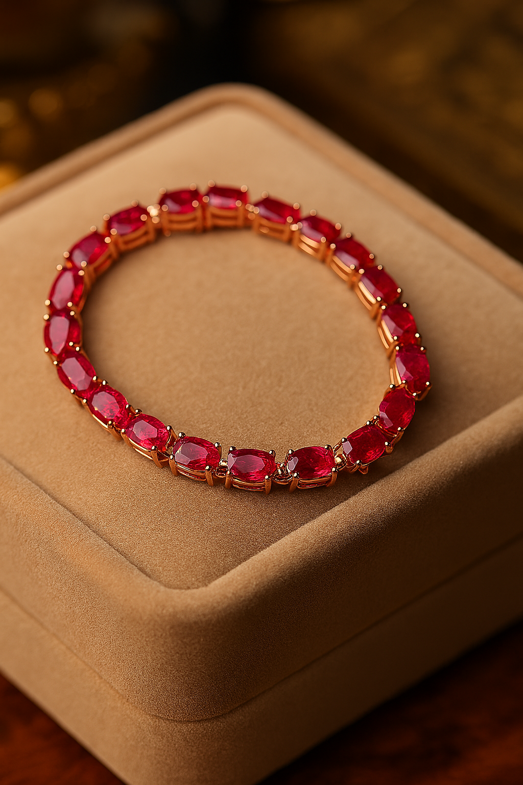 Certified Natural Ruby Bracelet – S925 Rose Gold