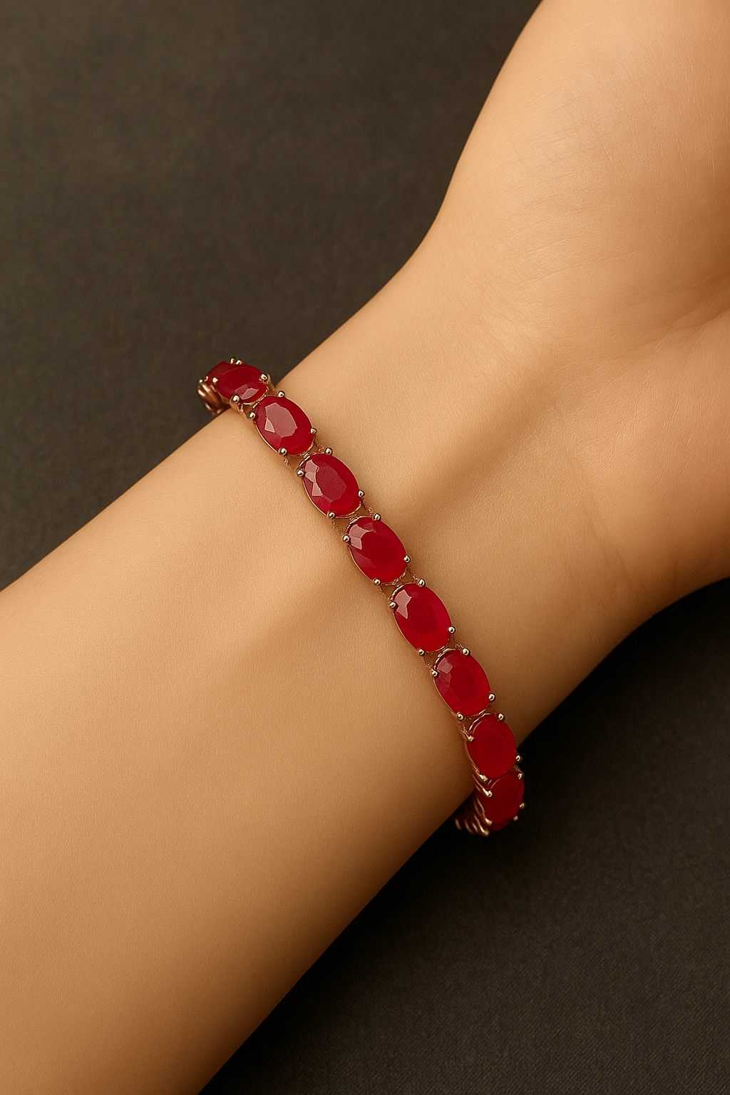 Certified Natural Ruby Bracelet – S925 Rose Gold