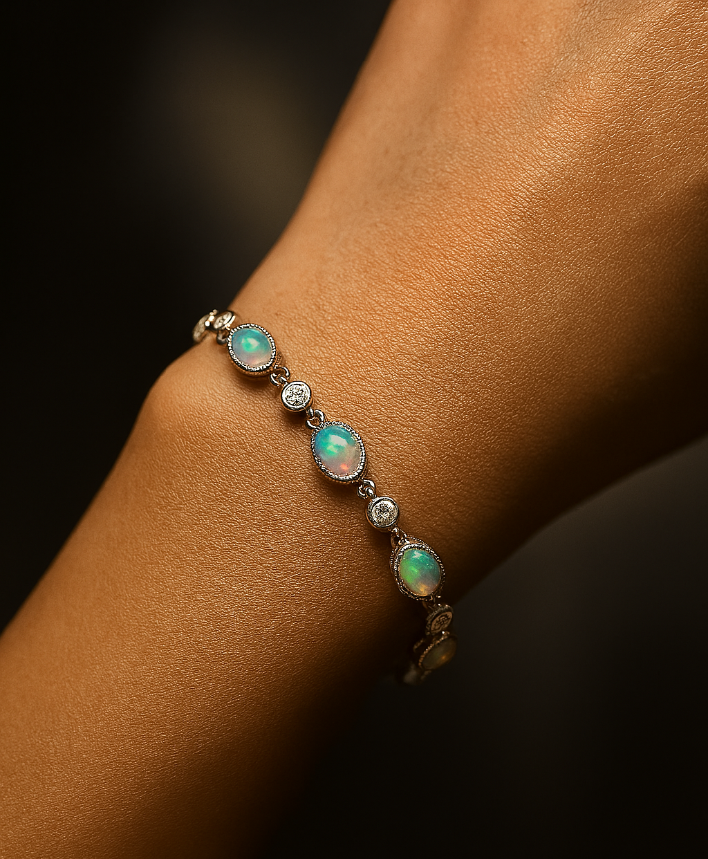 Natural Opal Stone Bracelet for Women – Adjustable Fine Jewelry