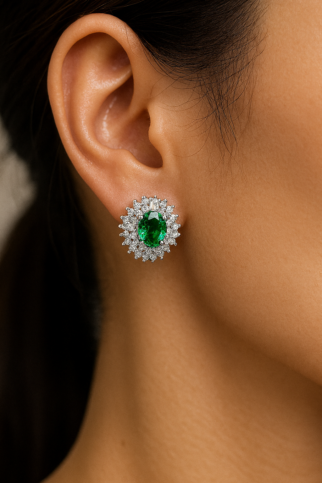 Colombian Emerald 925 Silver Earrings – Certified Natural Gemstone