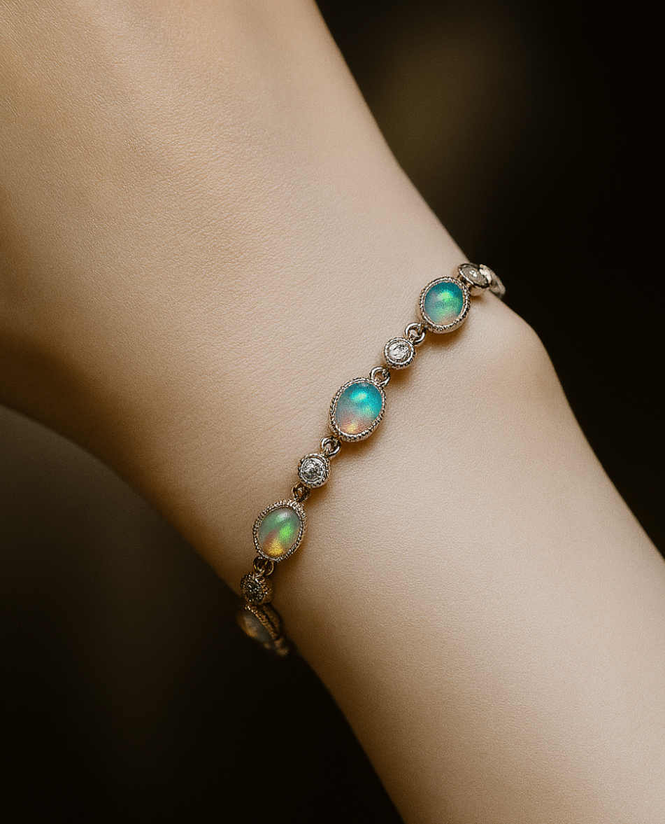 Natural Opal Stone Bracelet for Women – Adjustable Fine Jewelry