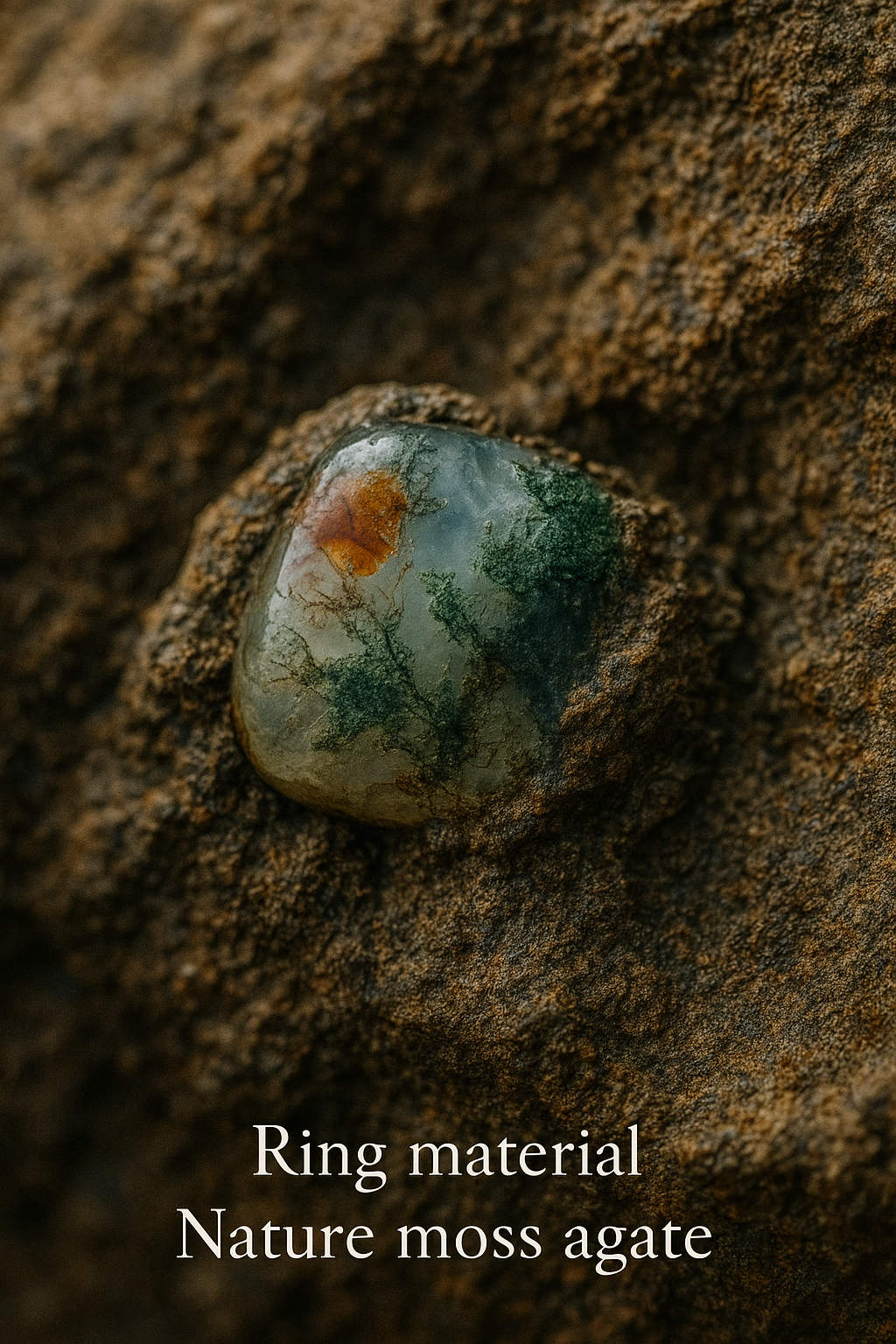 Natural Moss Agate 3-piece stacking ring set